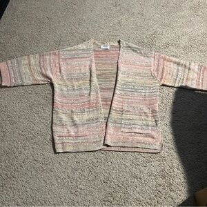 Old Navy Soft Knit Open Front Cardigan | Cozy Neutral Stripe | Medium